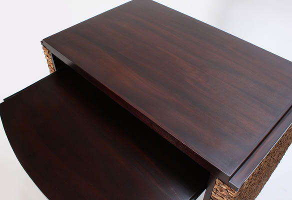 アジアン家具 ウォーターヒヤシンスを贅沢に使ったパソコンデスク