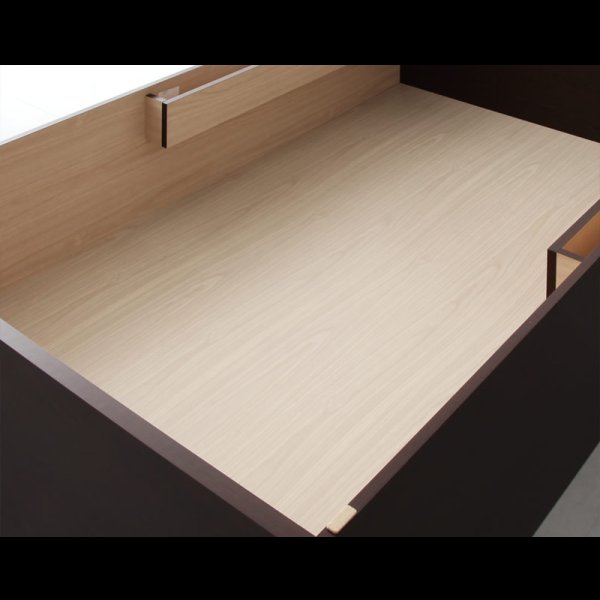 画像19: シンプル棚付き・ガス圧式跳ね上げセミダブルベッド【Dania】ダニア