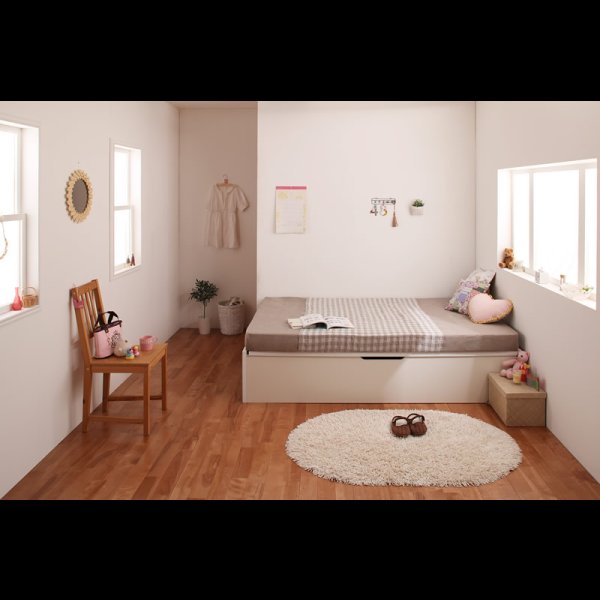 画像10: ガス圧式跳ね上げタイプヘッドレス仕様セミシングルベッド【Stevia】ステビア