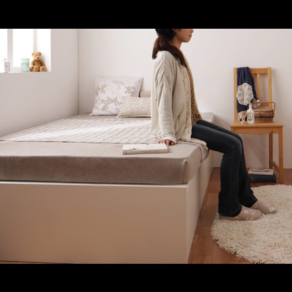 画像15: ガス圧式跳ね上げタイプヘッドレス仕様セミシングルベッド【Stevia】ステビア