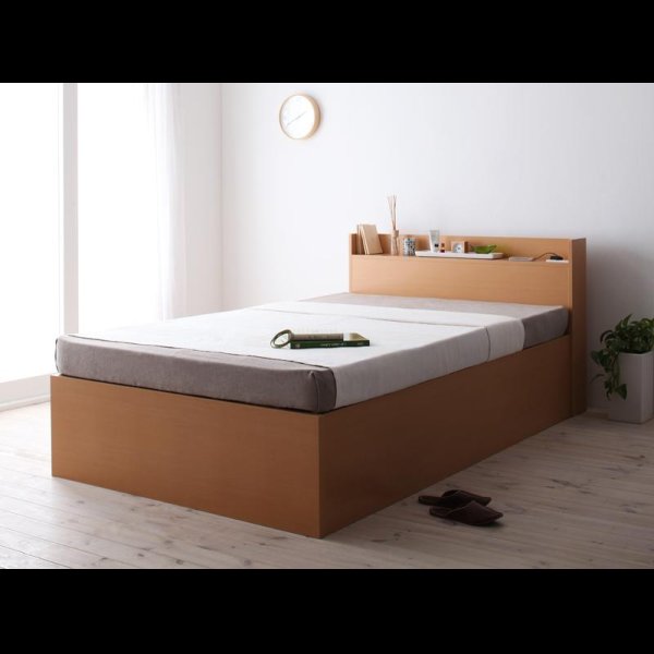 画像5: 日本製：深さが選べる大容量ベッド下収納付きすのこタイプセミダブルベッド