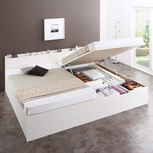 画像3: 国産跳ね上げ式セミシングルベッド【Amaryllis】アマリリス