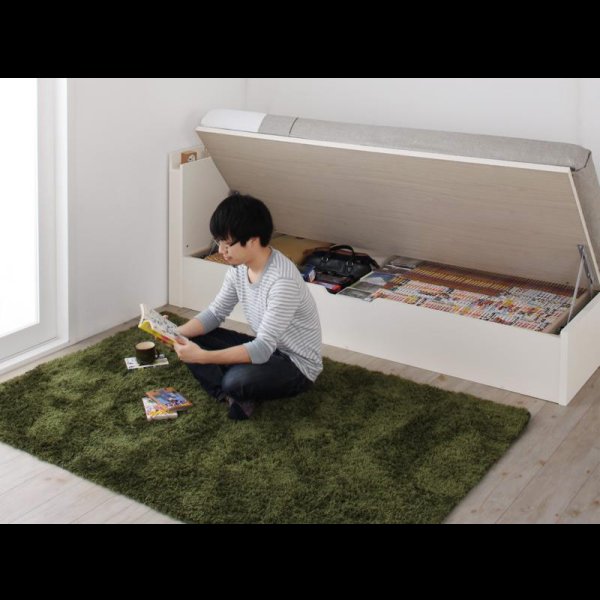 画像7: 国産跳ね上げ式セミシングルベッド【Amaryllis】アマリリス