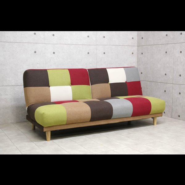 画像2: パッチワークデザインソファーベッド【Potina】ポティナ