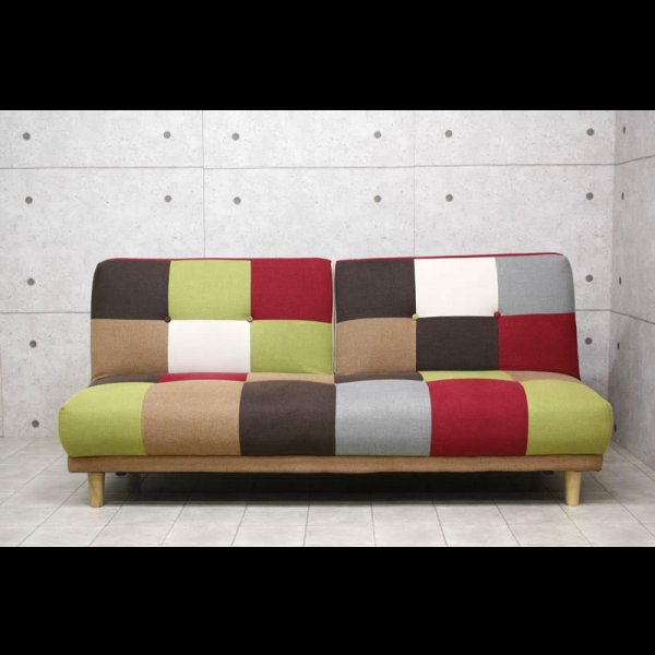 画像4: パッチワークデザインソファーベッド【Potina】ポティナ