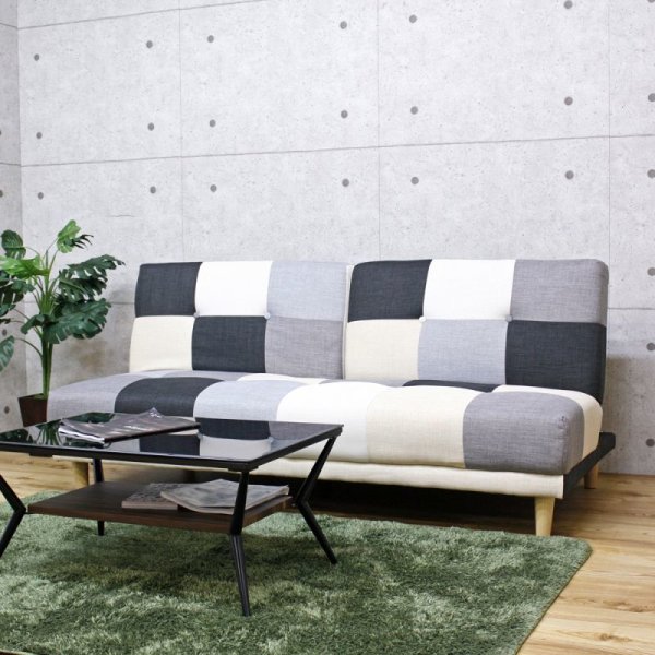 画像8: パッチワークデザインソファーベッド【Potina】ポティナ