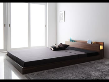 隠し収納付き 人気のシンプルデザインフロアタイプシングルベッド【Fragor】フラゴル