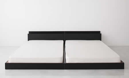 フロアタイプシンプルデザインシングルベッド【Skyline】スカイライン　2台を綺麗に並べられます。
