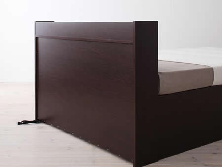 日本製：深さが選べる大容量ベッド下収納付きすのこタイプセミダブルベッド