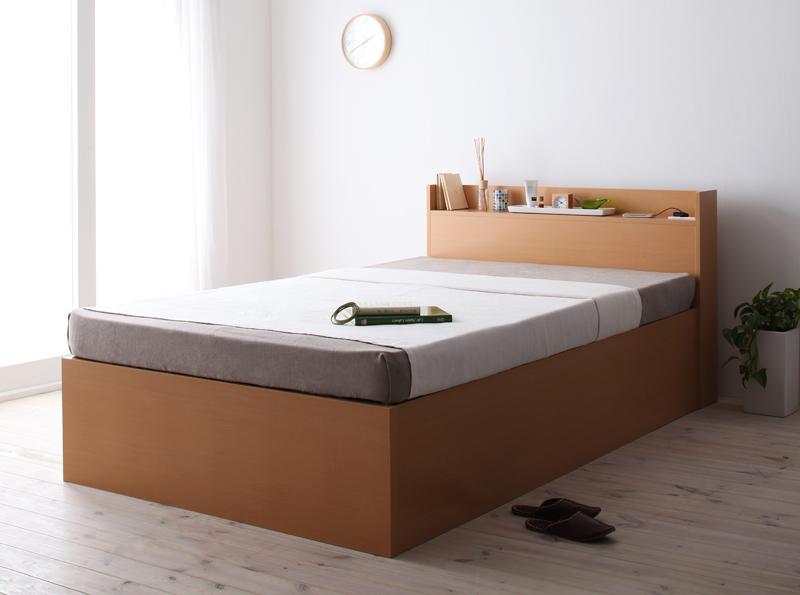 日本製：深さが選べる大容量ベッド下収納付きすのこタイプシングル