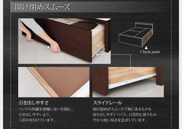 BOX型収納付きダブルベッド【Klar】クラール　日本製の激安通販