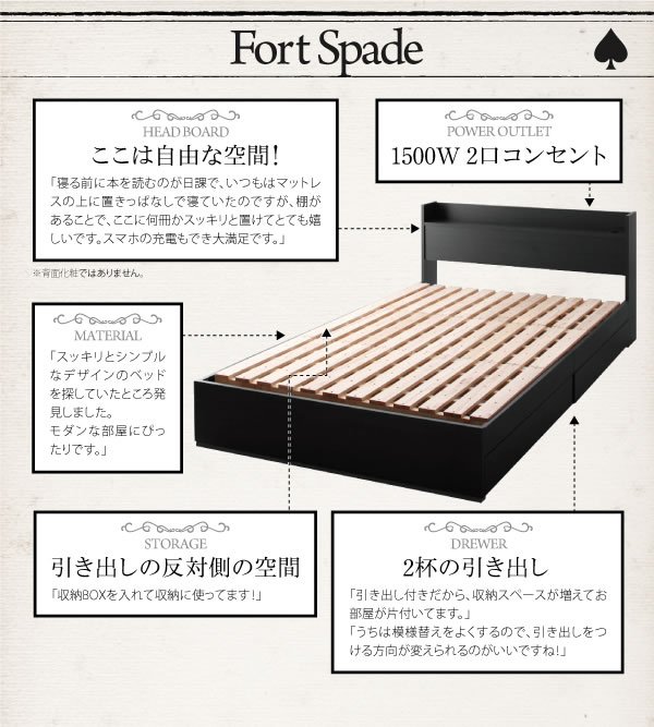 すのこ仕様収納シングルベッド【Fort spade】フォートスペイドの激安通販