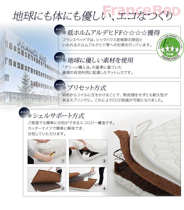 フランスベッド デュラテクノマットレス 2タイプ/3サイズ