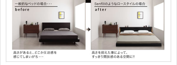 おしゃれデザインキングベッド【Senfill】センフィルの激安通販