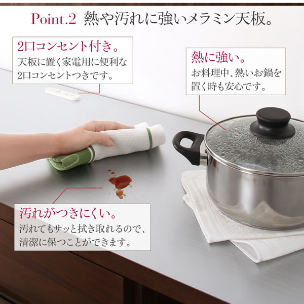 日本製 ハイグロス仕上げハイカウンターキッチンボード 開梱設置付きの激安通販