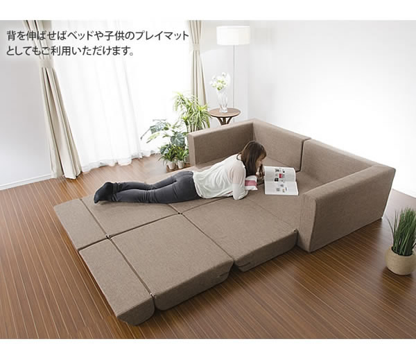 3人掛け以上のサイズにもなるソファーベッド【極楽】日本製の激安通販