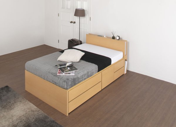 画像4: セミオーダーチェストベッド セミシングル【Varier】日本製 ムード照明付き 開梱設置込み (4)