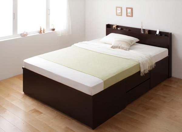 画像2: 日本製：布団が収納できるチェストタイプシングルベッド【Gloria】グローリア (2)