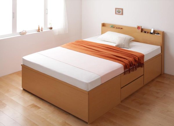 画像3: 日本製：布団が収納できるチェストタイプシングルベッド【Gloria】グローリア (3)