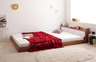 画像2: おしゃれなバイカラーデザイン＆フロアタイプシングルベッド