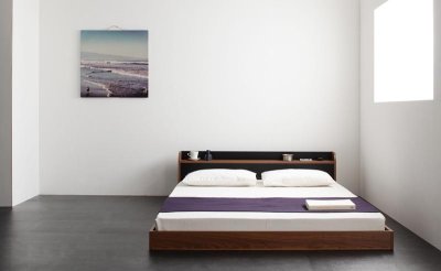 画像3: おしゃれなバイカラーデザイン＆フロアタイプシングルベッド