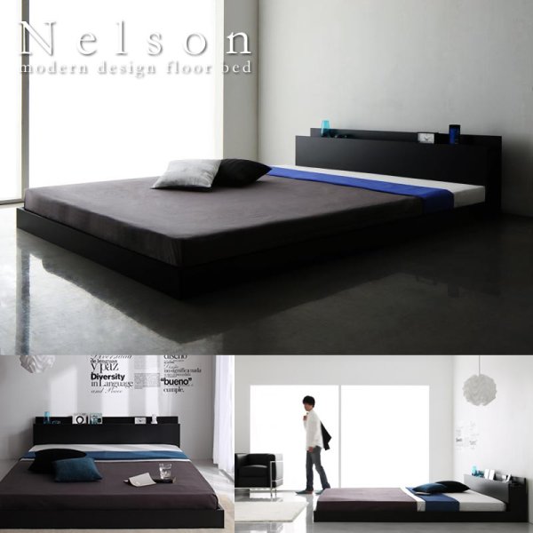 画像1: フロアタイプシンプルデザインシングルベッド【Nelson】ネルソン (1)