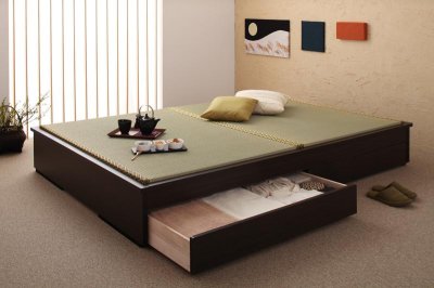 画像2: 和モダンデザインヘッドレス畳収納ベッド　シングルベッド