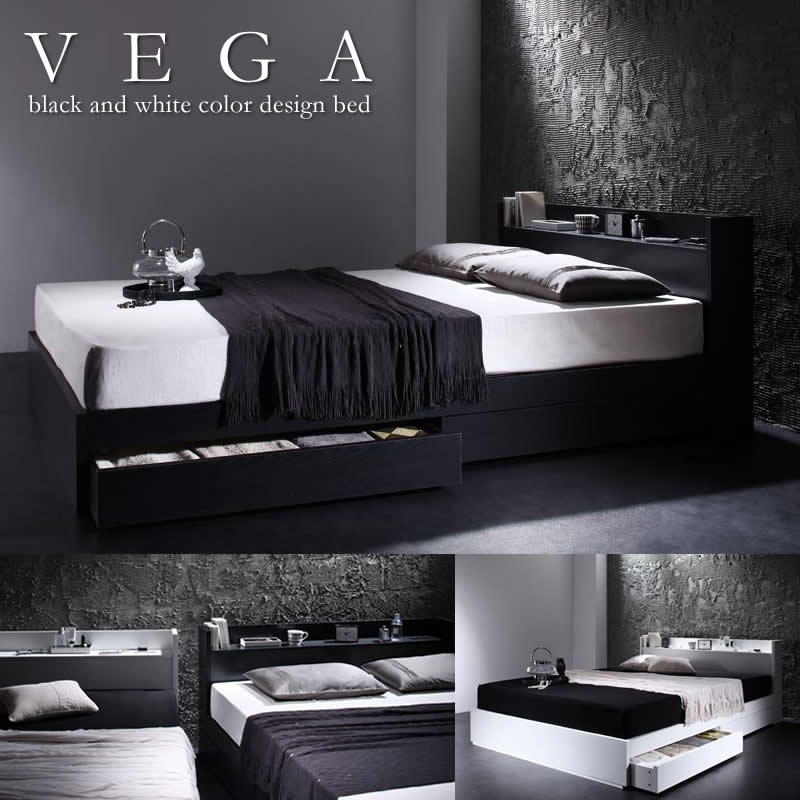 モノトーンデザイン収納付きシングルベッド【VEGA】ヴェガの激安通販は